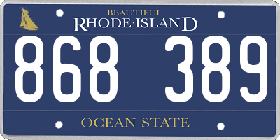 RI license plate 868389