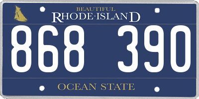 RI license plate 868390