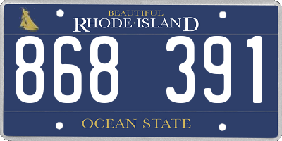 RI license plate 868391