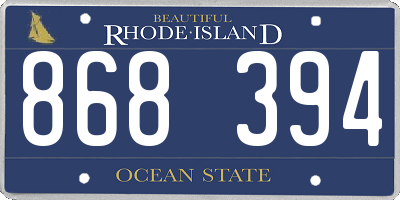 RI license plate 868394