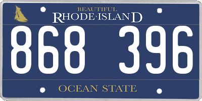 RI license plate 868396
