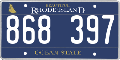 RI license plate 868397
