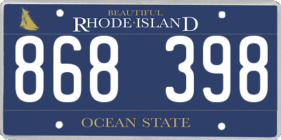 RI license plate 868398