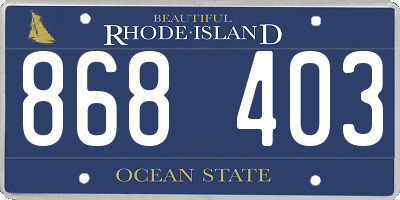 RI license plate 868403