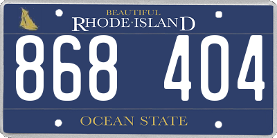 RI license plate 868404