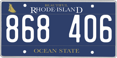 RI license plate 868406