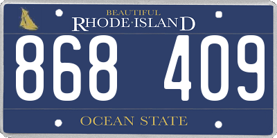 RI license plate 868409