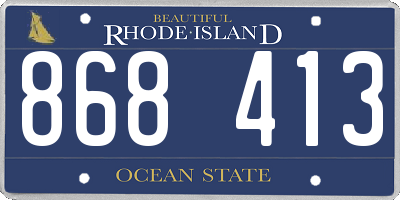 RI license plate 868413