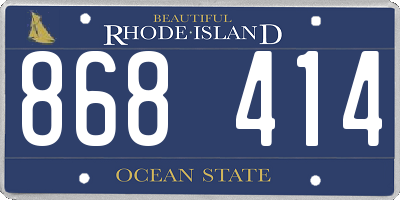 RI license plate 868414