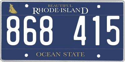 RI license plate 868415