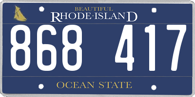 RI license plate 868417