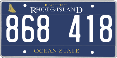 RI license plate 868418