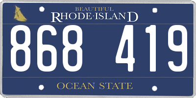 RI license plate 868419