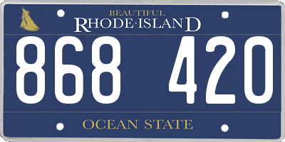 RI license plate 868420
