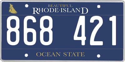 RI license plate 868421