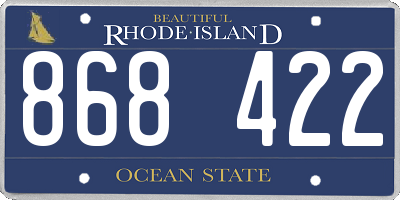 RI license plate 868422