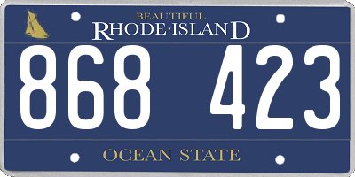 RI license plate 868423
