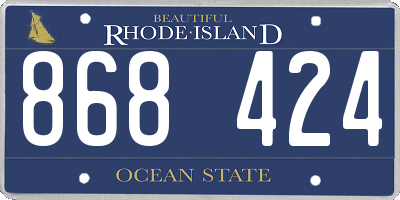 RI license plate 868424