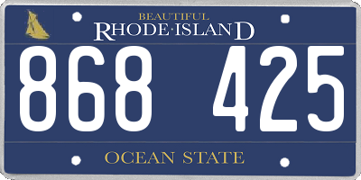 RI license plate 868425