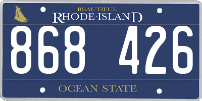 RI license plate 868426