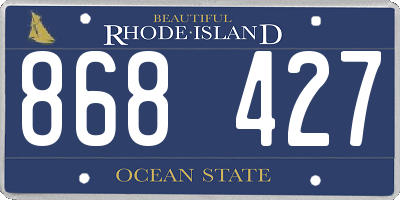 RI license plate 868427