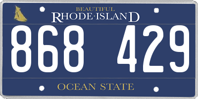 RI license plate 868429