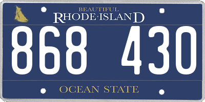 RI license plate 868430