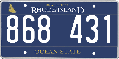 RI license plate 868431