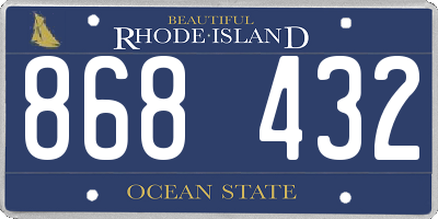RI license plate 868432