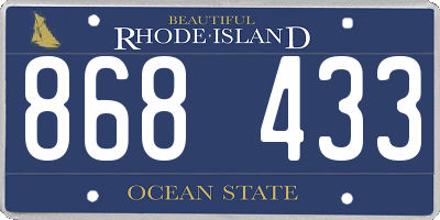 RI license plate 868433