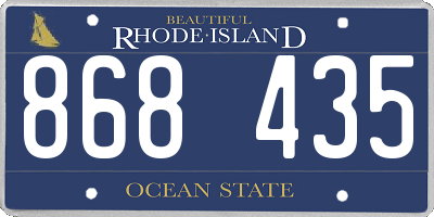 RI license plate 868435
