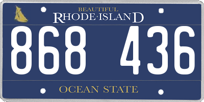 RI license plate 868436