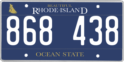 RI license plate 868438
