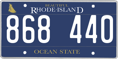 RI license plate 868440