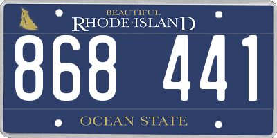 RI license plate 868441