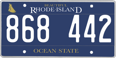 RI license plate 868442