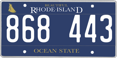 RI license plate 868443