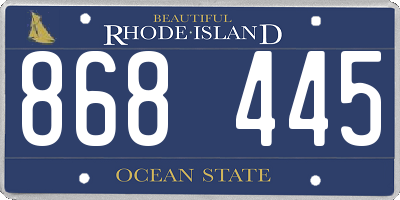 RI license plate 868445