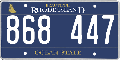 RI license plate 868447
