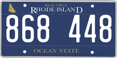RI license plate 868448