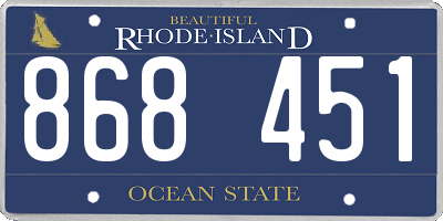 RI license plate 868451