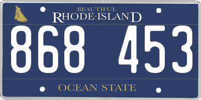 RI license plate 868453