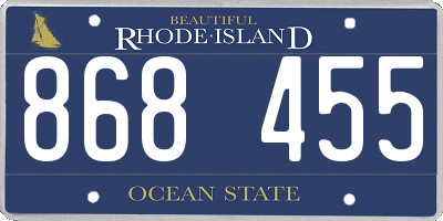 RI license plate 868455
