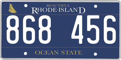 RI license plate 868456