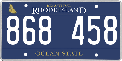 RI license plate 868458