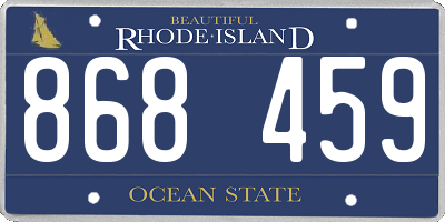 RI license plate 868459