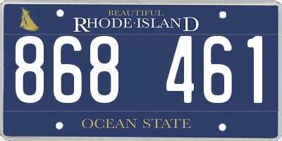 RI license plate 868461