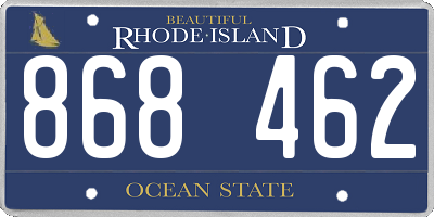RI license plate 868462