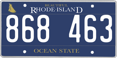 RI license plate 868463