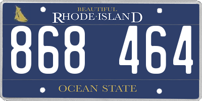 RI license plate 868464
